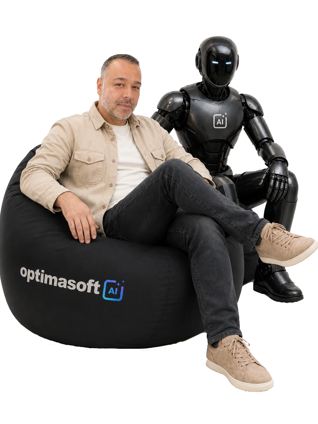Optimasoft - човек и AI асистент работят заедно